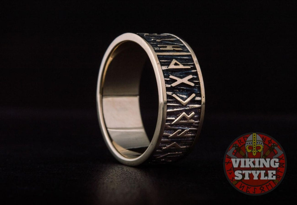 Ring 2 Runes Rune Ring II - Bronze — VikingStyle
