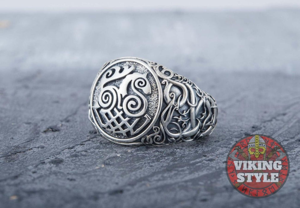 Sleipnir Ring - Urnes, 925 Silver