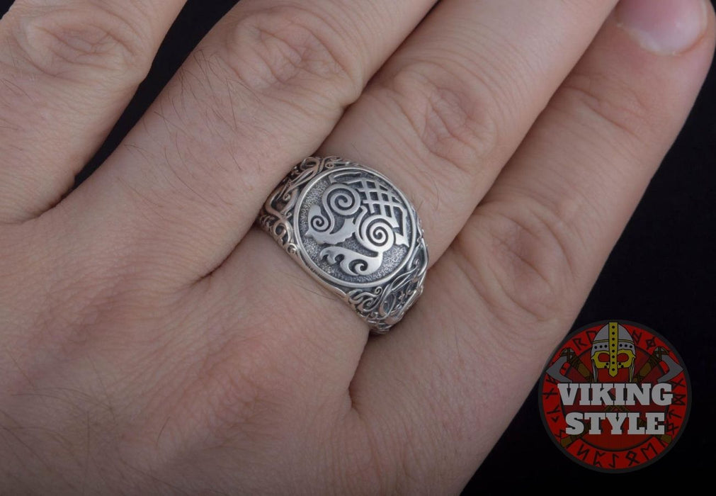 Sleipnir Ring - Urnes, 925 Silver