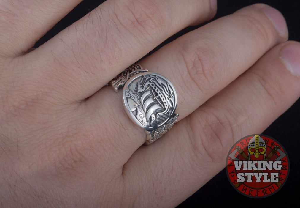 Drakkar Ring - Wolf, 925 Silver
