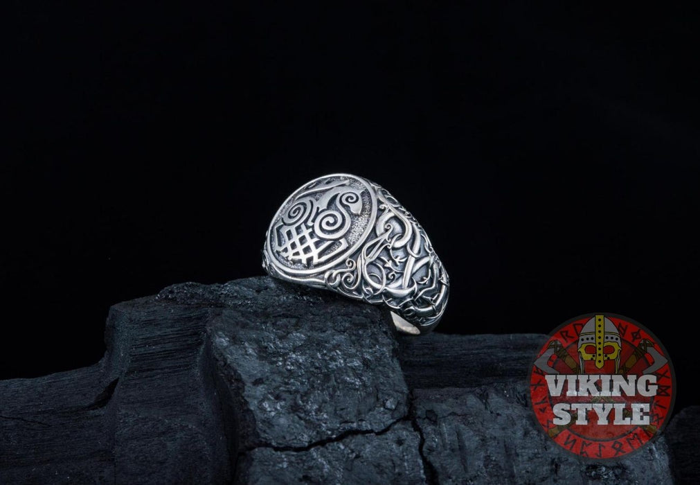 Sleipnir Ring - Urnes, 925 Silver