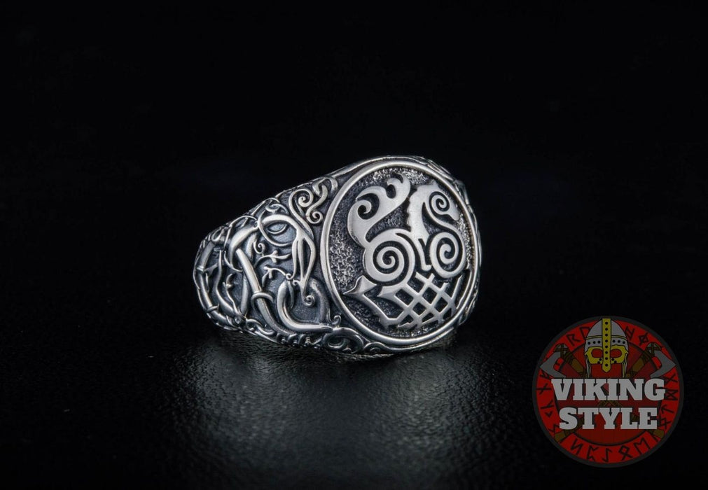 Sleipnir Ring - Urnes, 925 Silver