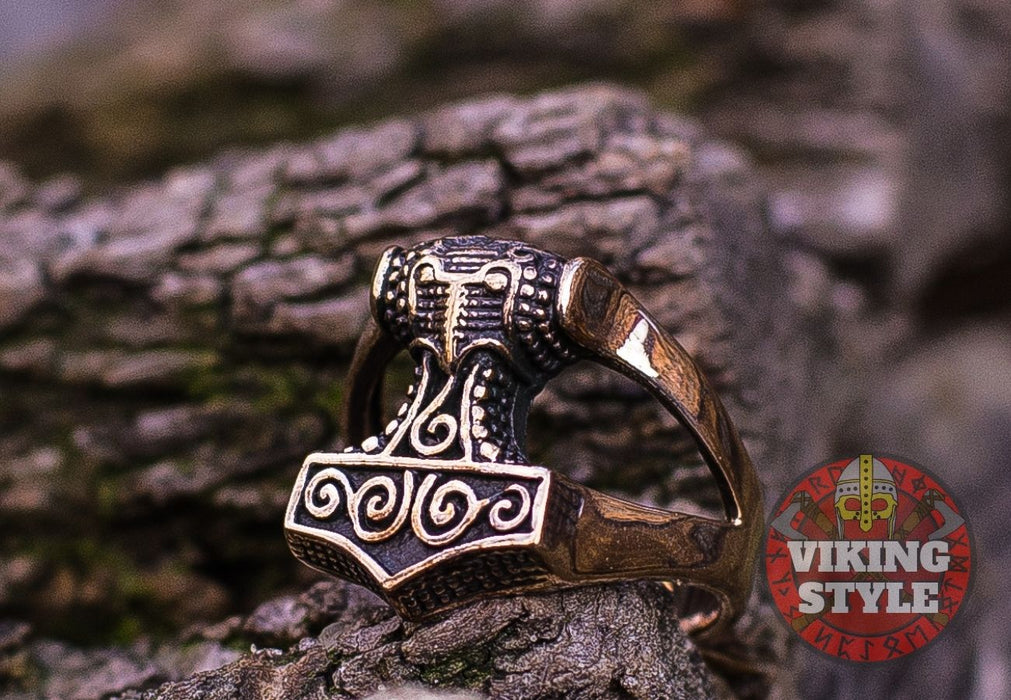 Thor's Hammer Ring  -  Mjolnir, Bronze