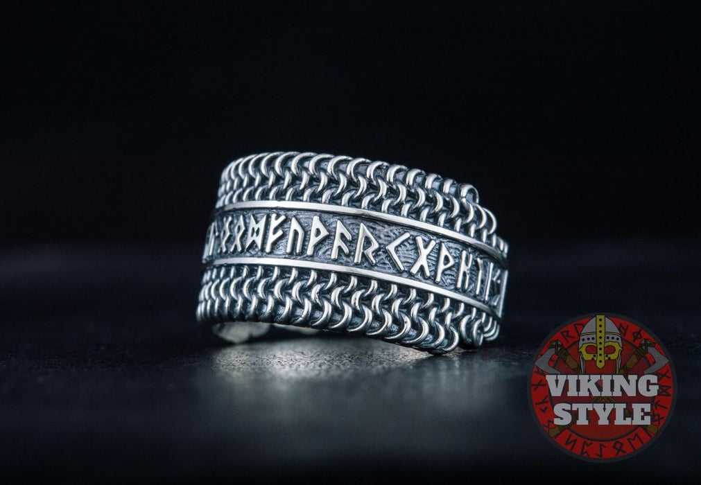 Runic Ring - Chainmail, 925 Silver