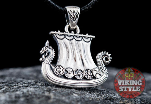 Viking Necklaces - Drakkar Pendant Silver