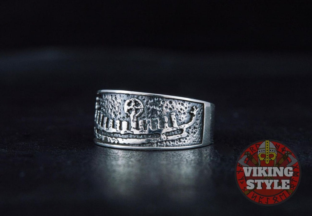 Viking Ship Ring - Drakkar, 925 Silver