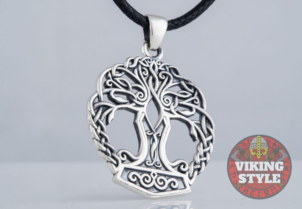 Mjölnir Pendant - Tree of Life, 925 Silver