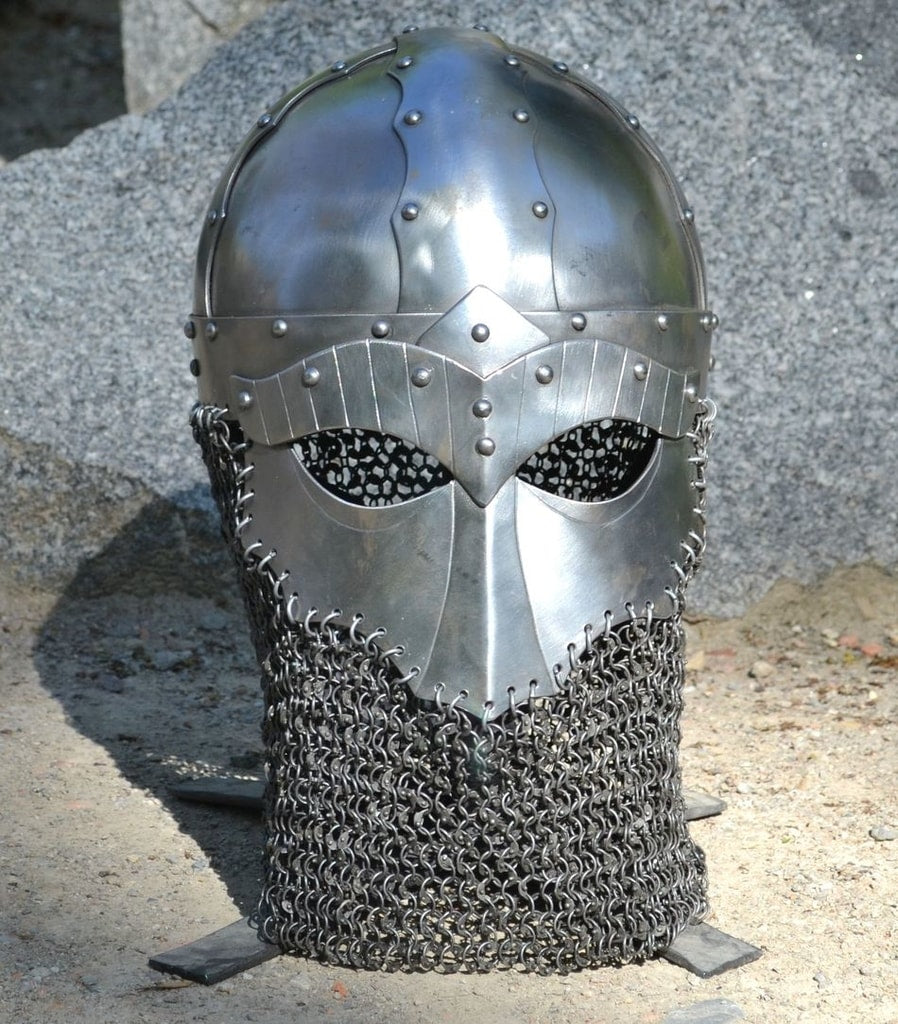 : NAUTICALMARIME IR 80581 Medieval Viking Helmet, Large, Silver :  Clothing, Shoes & Jewelry