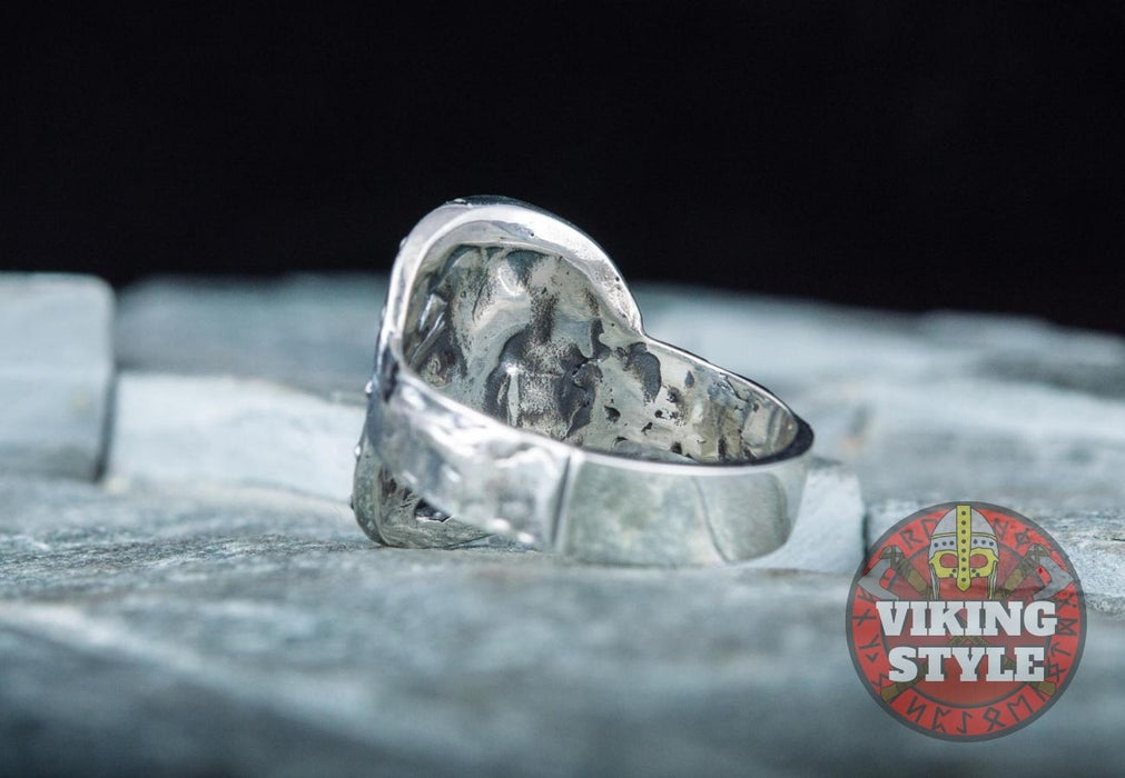Viking Shield Ring - Fehu, 925 Silver