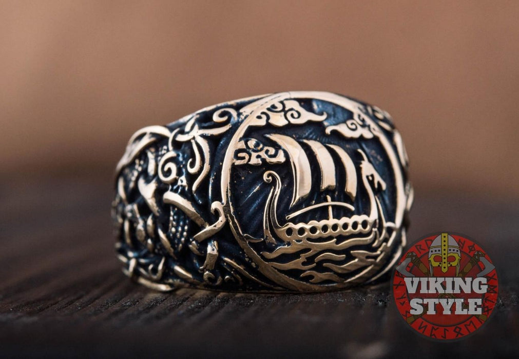 Viking Rings - Drakkar Ring Mammen Style Bronze
