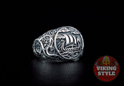 Drakkar Ring - Urnes, 925 Silver