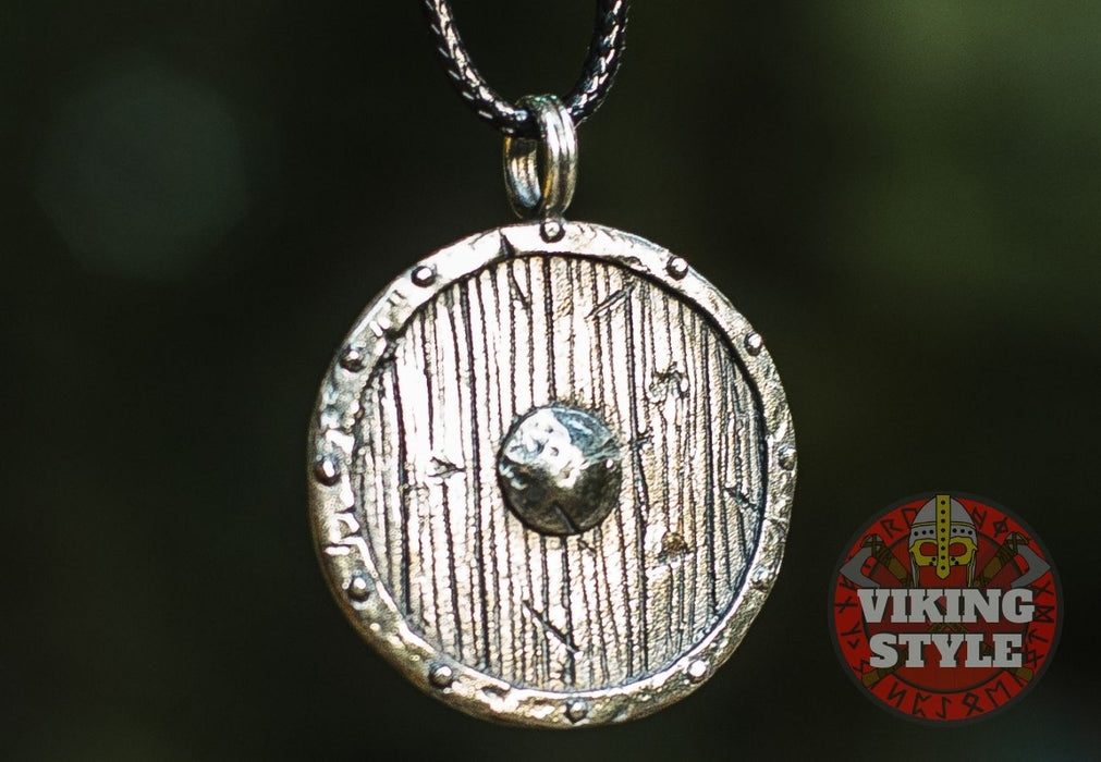 Viking Shield Pendant - 925 Silver
