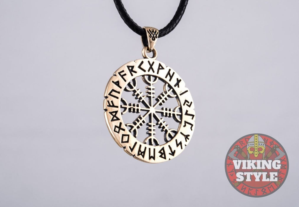 Ægishjálmur Pendant - Runic, Bronze