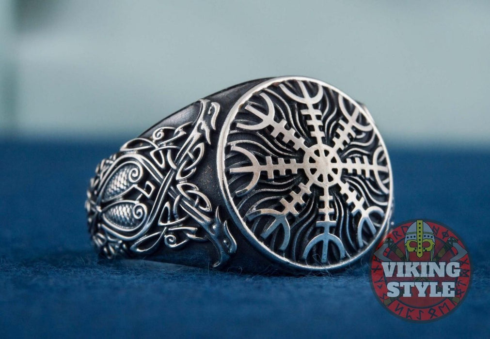 Ægishjálmur Ring - Ravens, 925 Silver