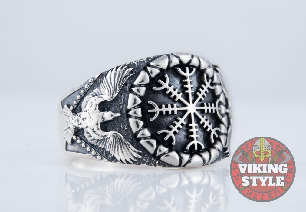Ægishjálmur Ring - Corvus, 925 Silver
