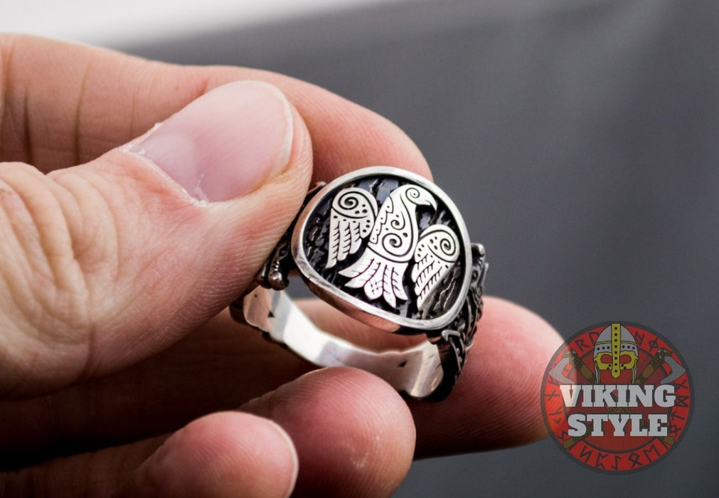 Norse Raven Ring - Wolf, 925 Silver