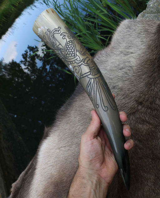 Norse Crows Drinking Horn