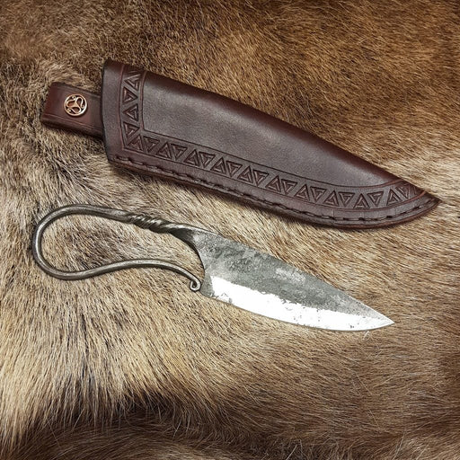 Hand Forged Viking Knife with Premium Sheath