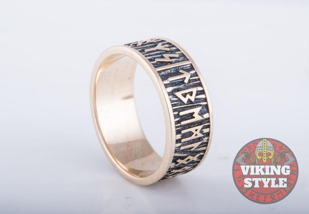 Ring 2 Runes Rune Ring II - Bronze — VikingStyle