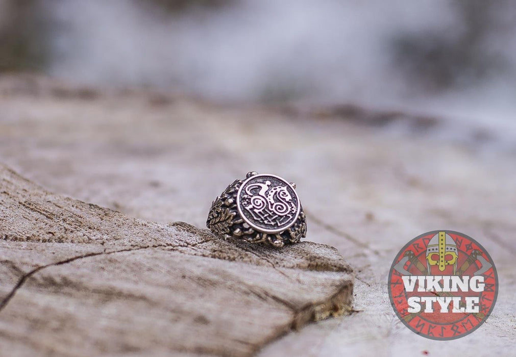 Sleipnir Ring - Oak Leaves, 925 Silver