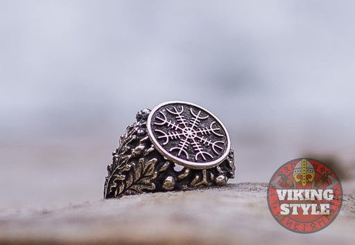 Ægishjálmur Ring II - Oak Leaves, 925 Silver