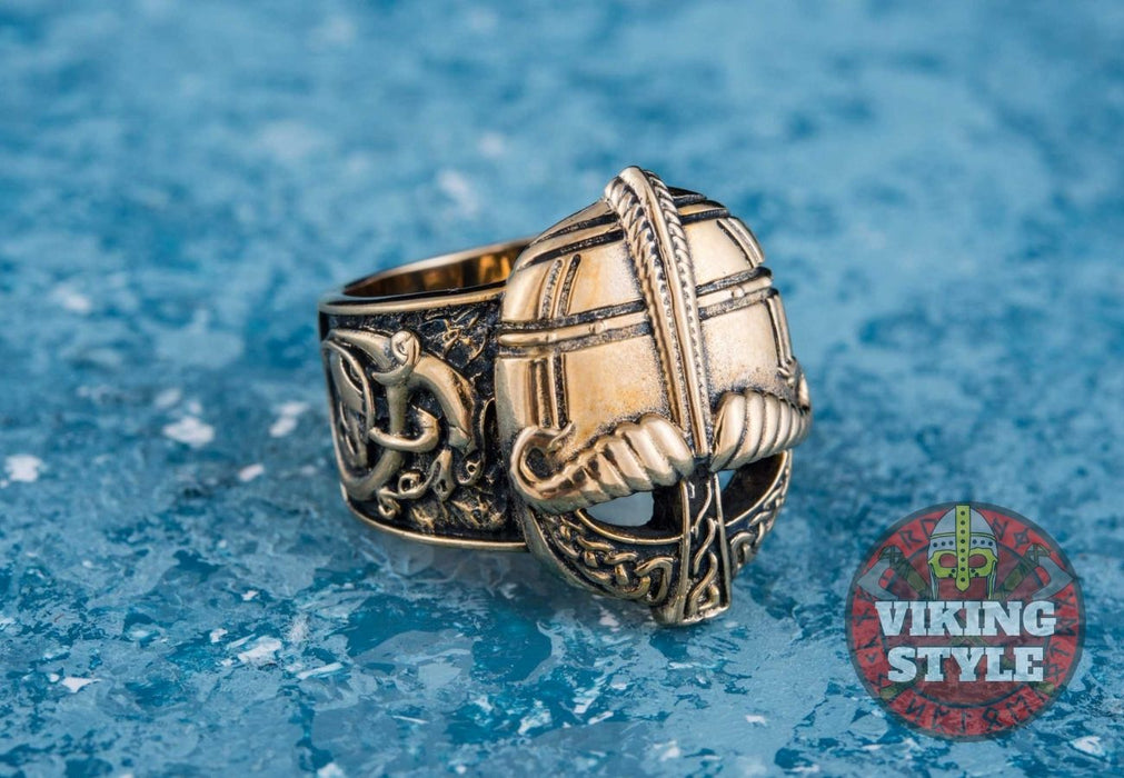 Viking Helmet Ring III - Bronze