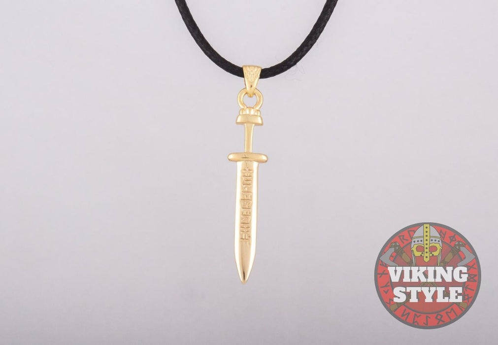 Viking Sword Pendant - Gold