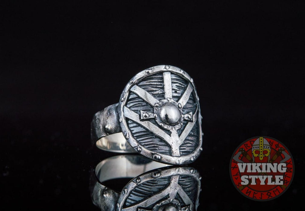 Viking Shield Ring - Fehu, 925 Silver