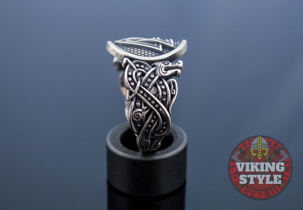 Valknut Ring - Wolf, 925 Silver