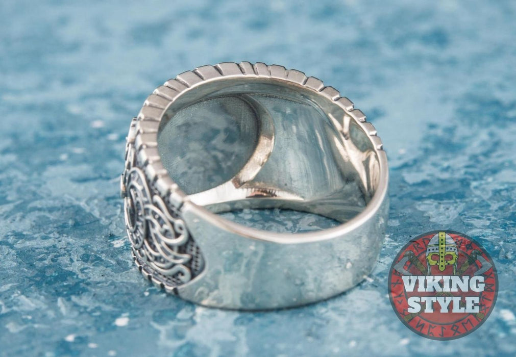 Vegvísir Ring - Dragon, 925 Silver