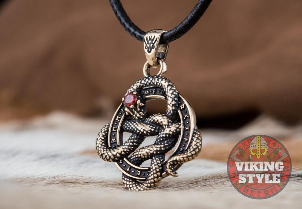 Viking Necklaces - Jormungandr Pendant Bronze