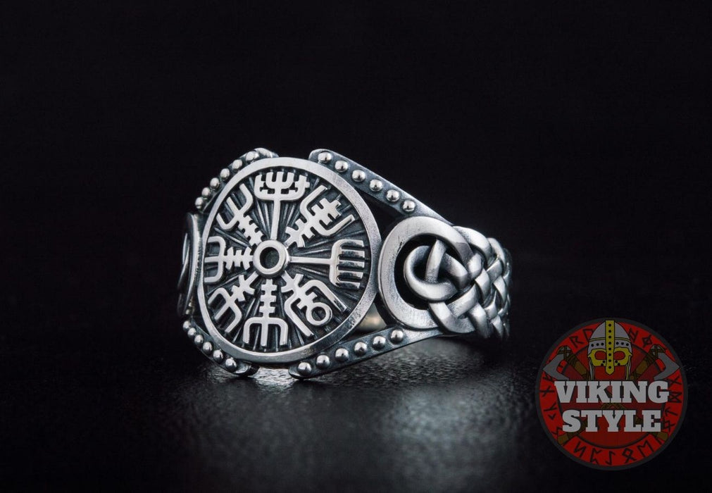 Vegvísir Ring - Endless Knot, 925 Silver