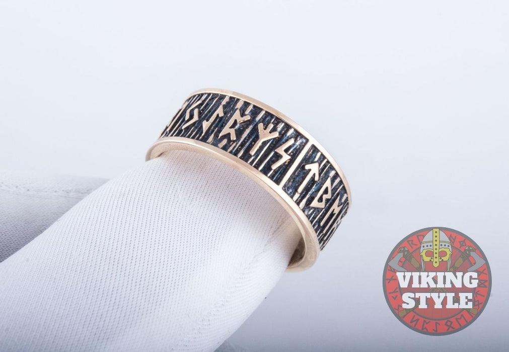 Ring 2 Runes Rune Ring II - Bronze — VikingStyle