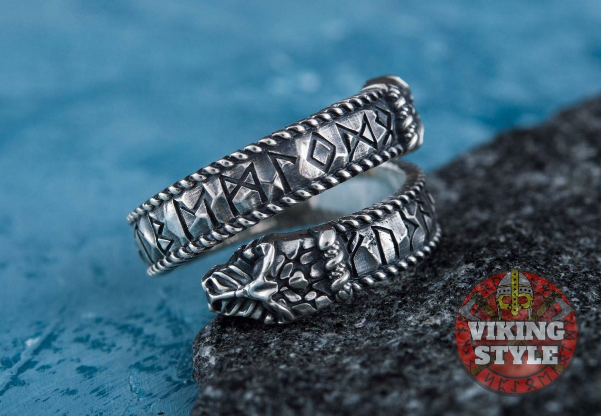 Adjustable Rune Ring II - 925 Silver — VikingStyle