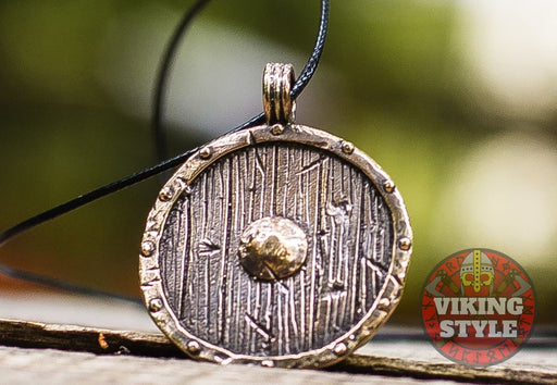 Viking Necklaces - Viking Shield Pendant Bronze
