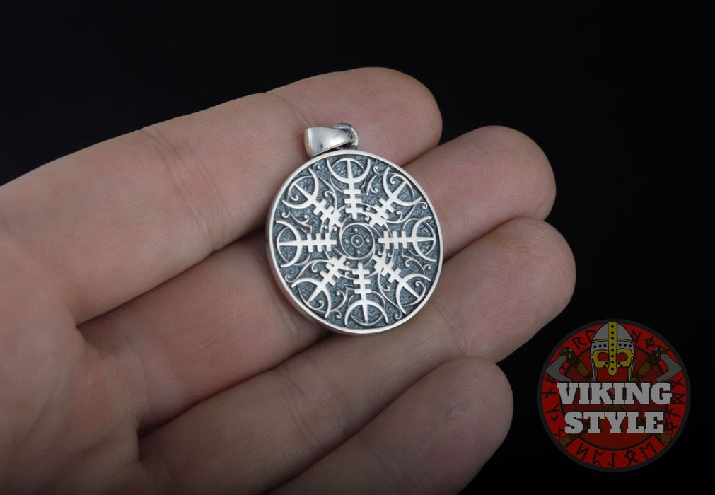 Ægishjálmur Pendant - Lunar, 925 Silver
