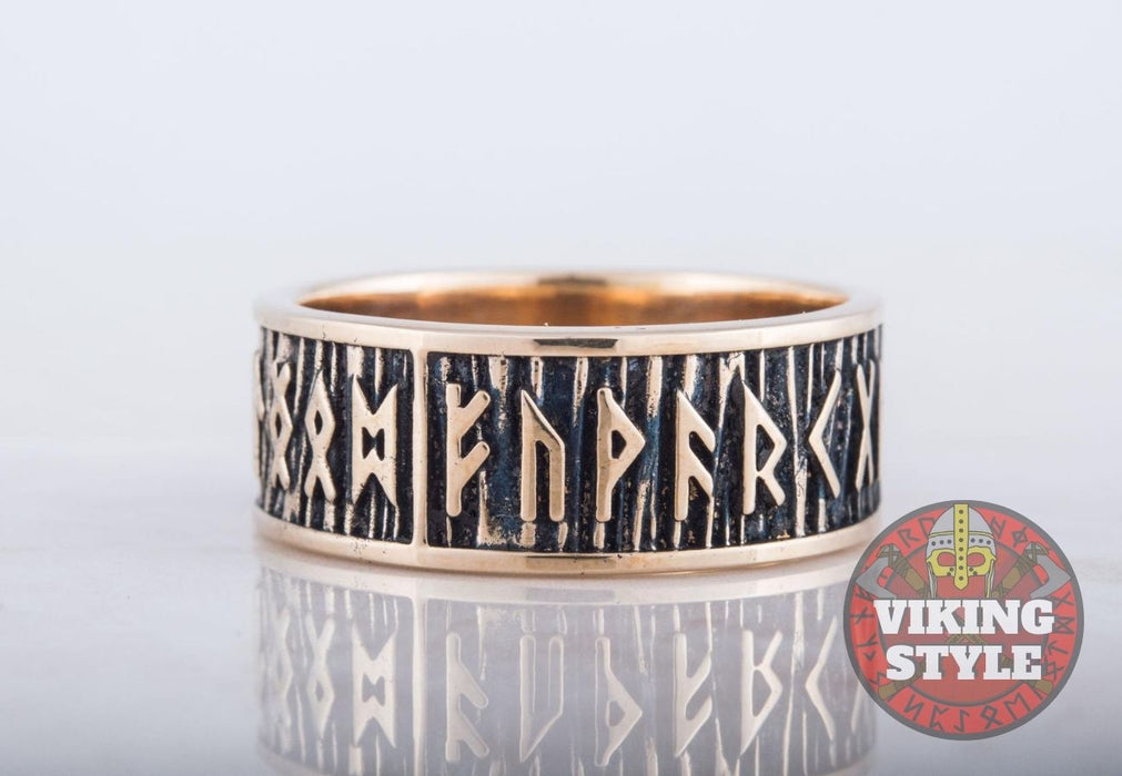 Ring 2 Runes Rune Ring II - Bronze — VikingStyle