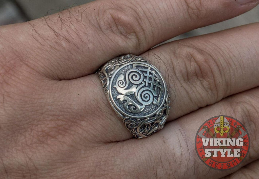 Sleipnir Ring - Urnes, 925 Silver