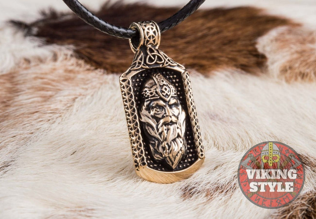 Viking Necklaces - Odin Pendant Bronze