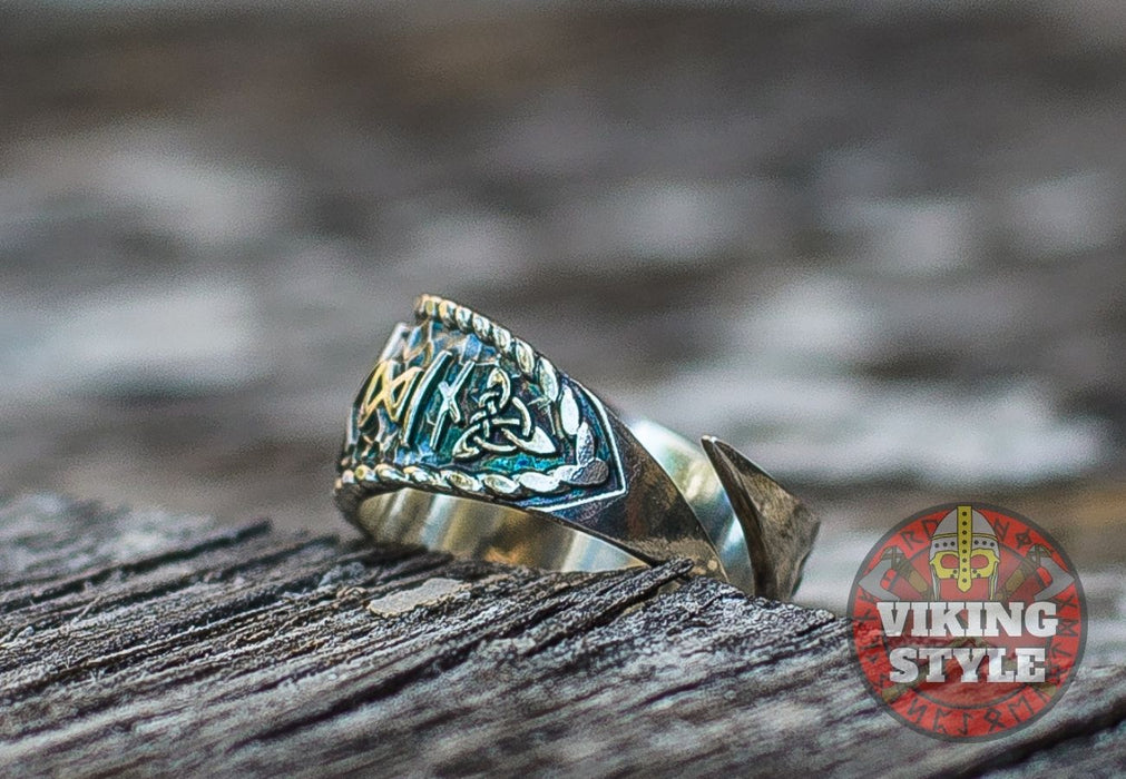 Viking Shield Ring - Odin Collection, 925 Silver