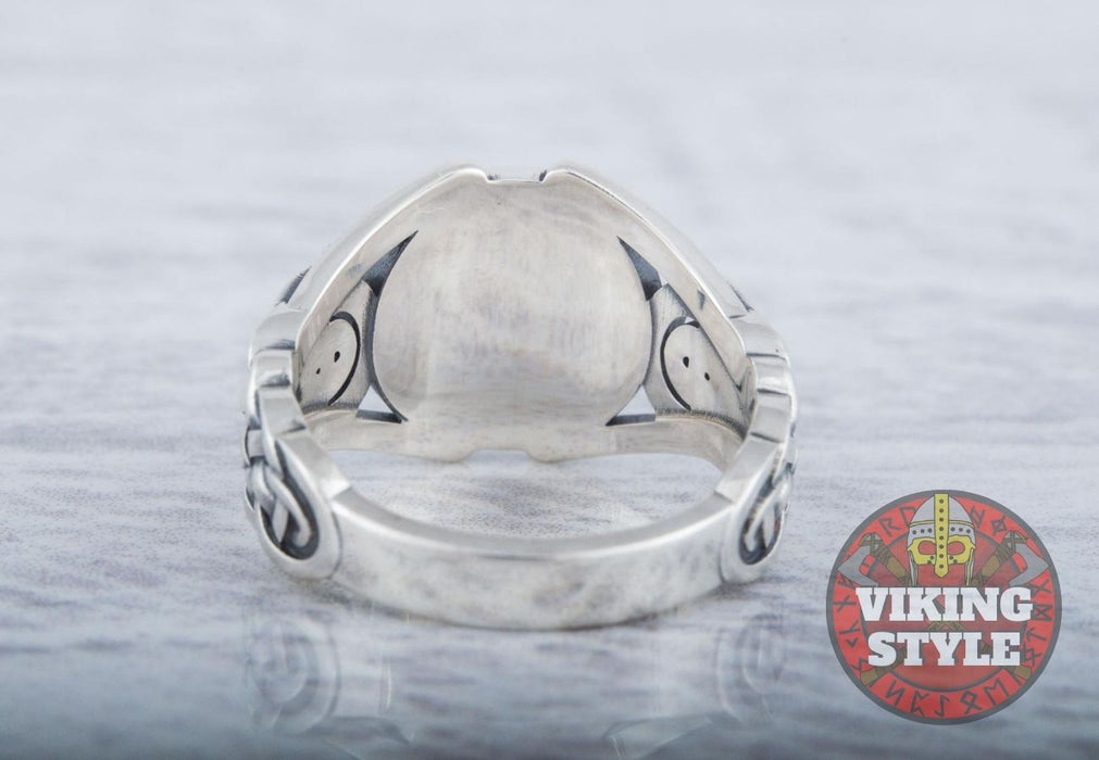Vegvísir Ring - Endless Knot, 925 Silver