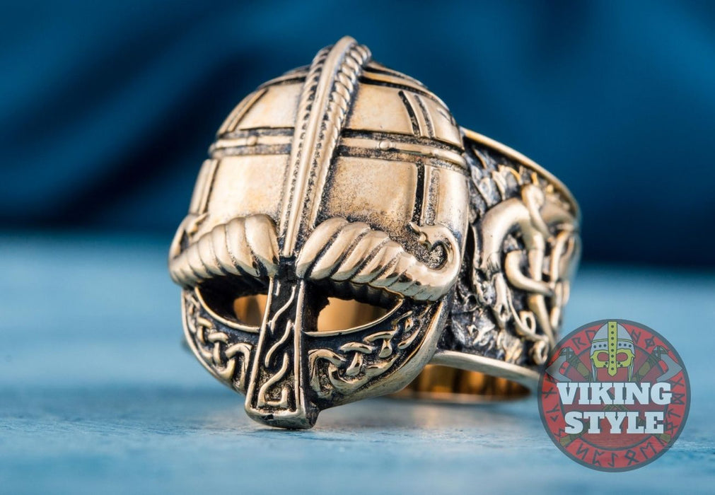 Viking Helmet Ring III - Bronze