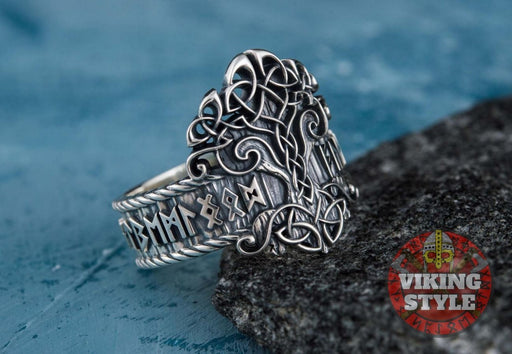 Yggdrasil Ring - Runic, 925 Silver