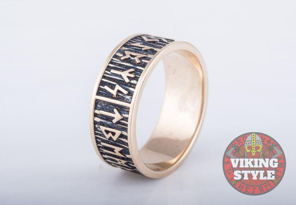 Ring 2 Runes Rune Ring II - Bronze — VikingStyle