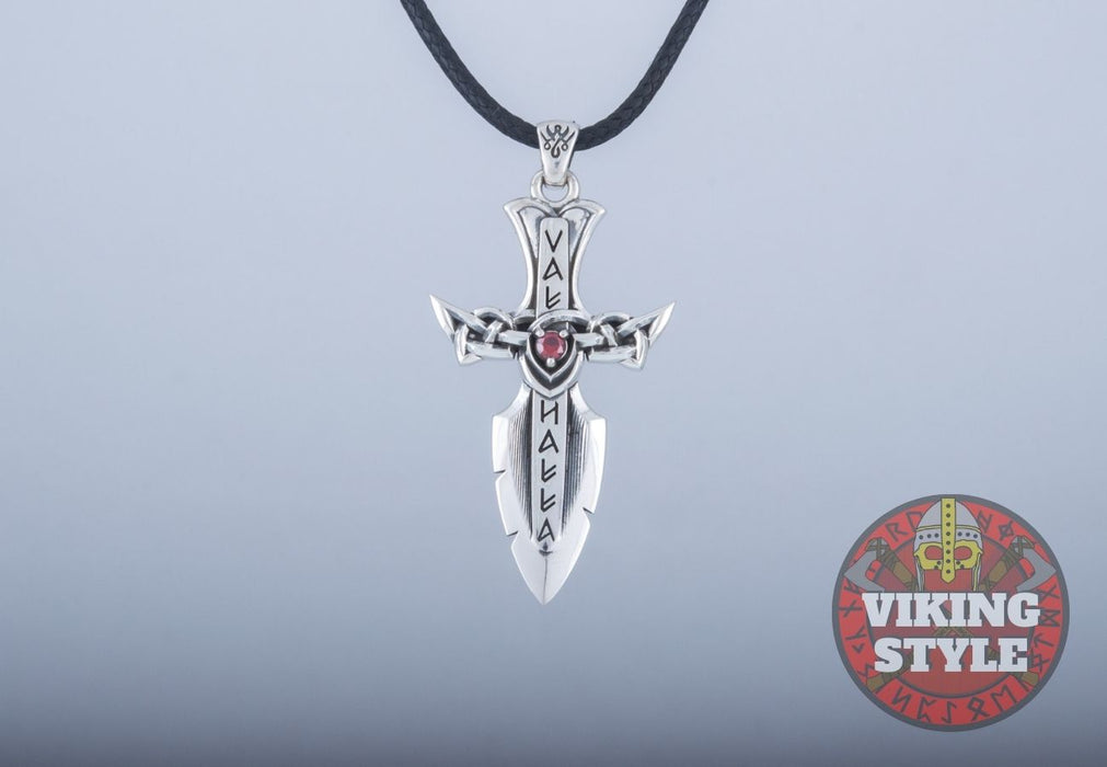 Viking Dagger Pendant - Runic, 925 Silver