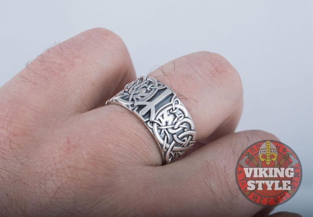 Algiz Ring - Runic, 925 Silver