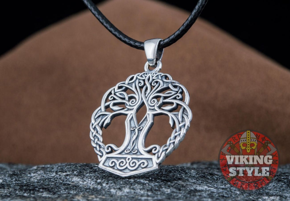 Mjölnir Pendant - Tree of Life, 925 Silver