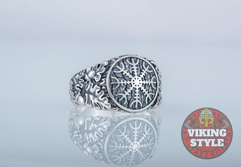 Ægishjálmur Ring III - Oak Leaves, 925 Silver