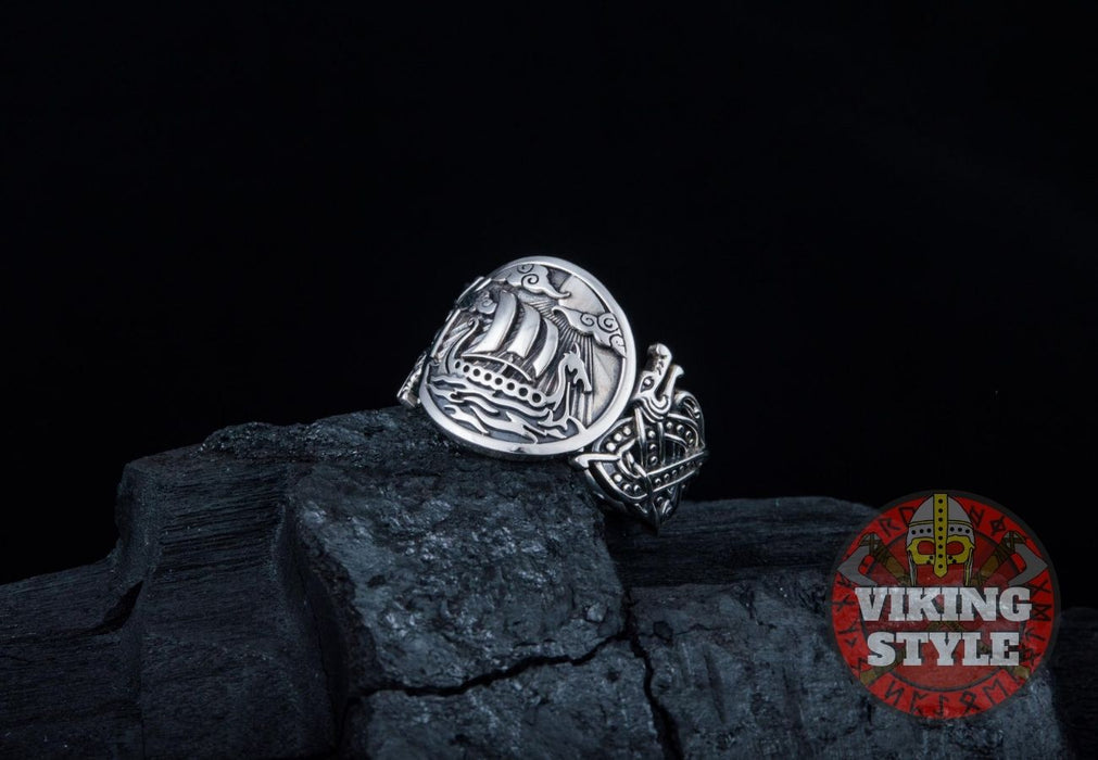 Drakkar Ring - Wolf, 925 Silver