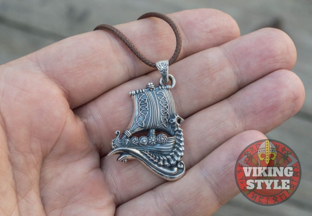 Viking Ship Pendant II - Drakkar, 925 Silver